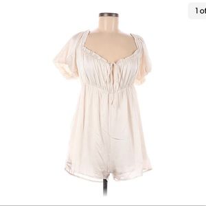 Ivory Puff Sleeve Romper